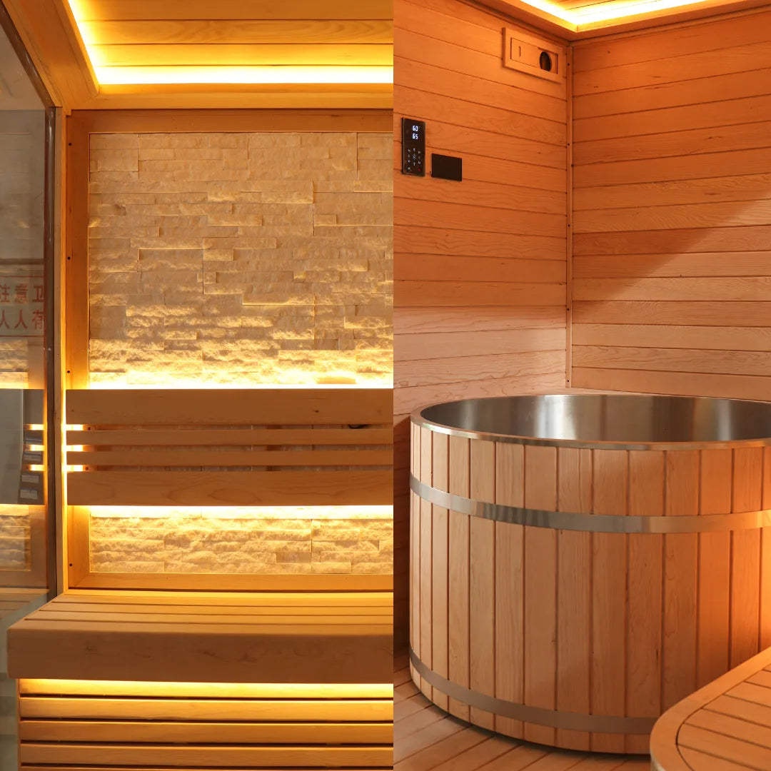 2-3 Person Custom Sauna with Ice Bath Room